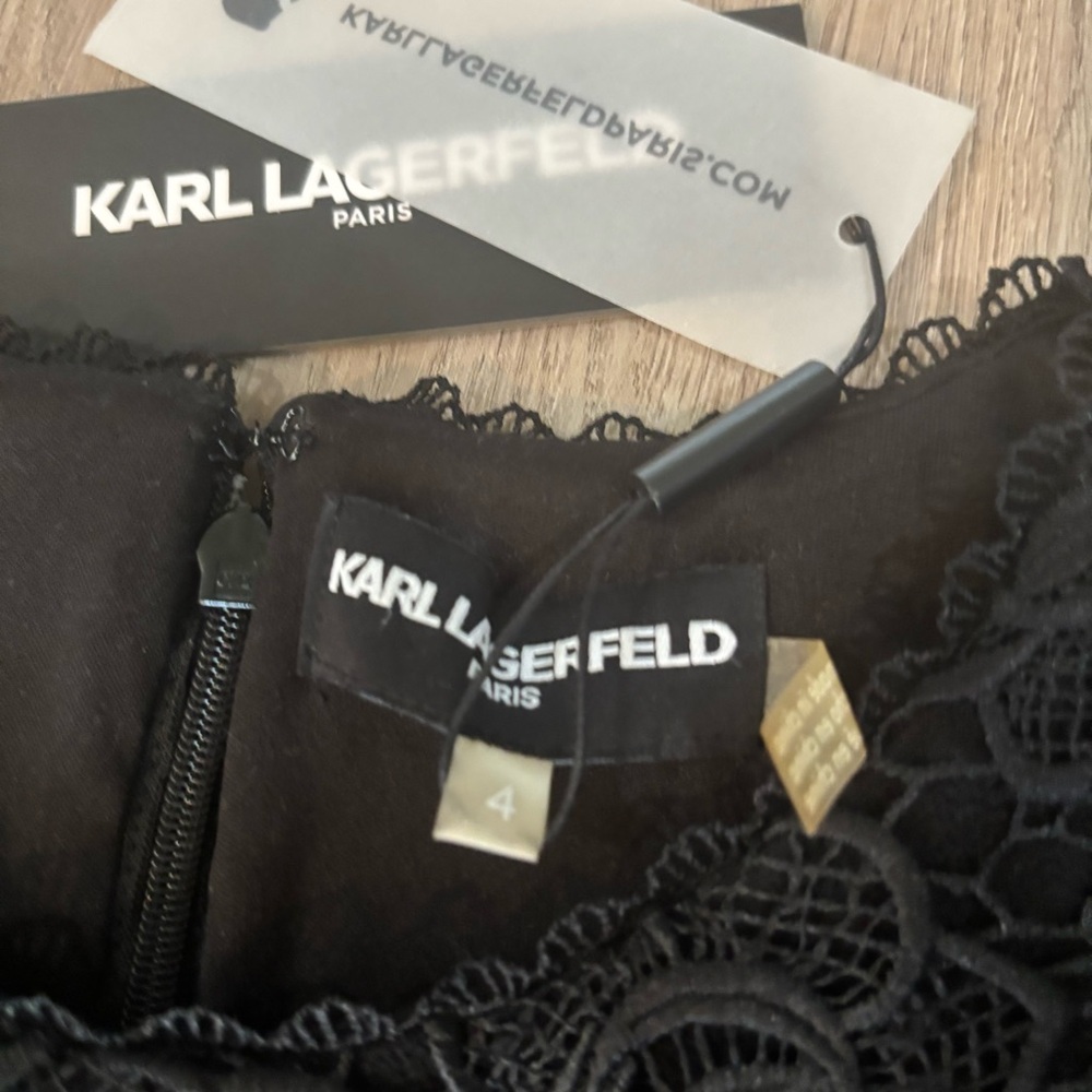 Karl Lagerfeld Black Floral Midi Dress - Picture 9 of 11